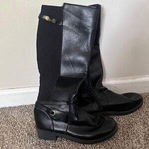 Black Knee-High Leather Boots